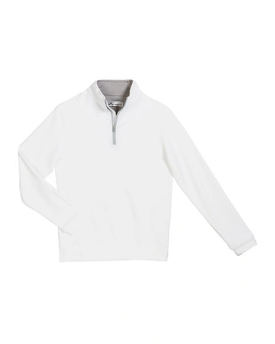 Shop Peter Millar Stretch Terry Quarter Zip Popover, Youth In White