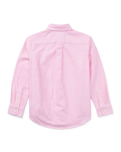 Shop Ralph Lauren Boy's Oxford Sport Shirt In Pink