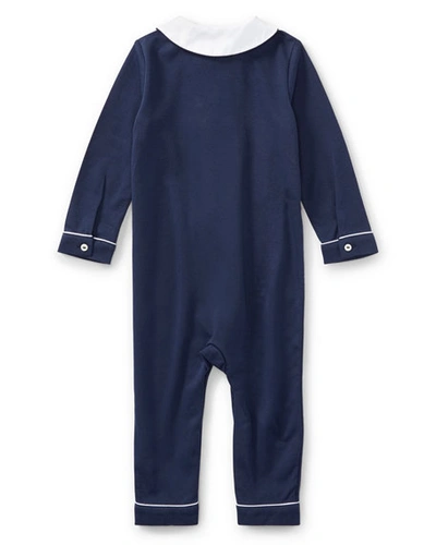 Shop Ralph Lauren Double-breasted Cotton Coverall, French Navy
