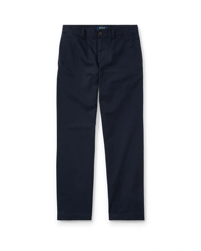 Shop Ralph Lauren Chino Flat Front Straight Leg Pants In Navy