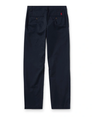 Shop Ralph Lauren Chino Flat Front Straight Leg Pants In Navy