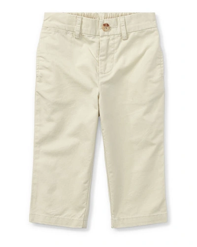 Shop Ralph Lauren Suffield Straight-leg Cotton Pants In Beige