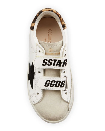 Shop Golden Goose Girl's Old School Leather Sneakers, Toddler/kids In White