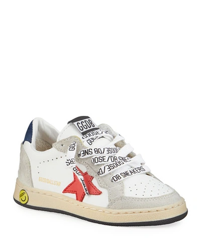 Shop Golden Goose Ball Star Leather Low-top Sneakers, Kids In White
