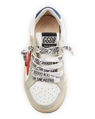 Shop Golden Goose Ball Star Leather Low-top Sneakers, Kids In White