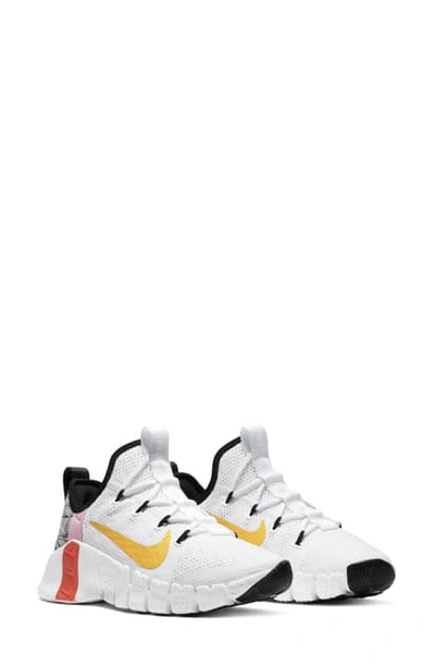 Shop Nike Free Metcon 3 Training Shoe In White/ Team Orange/ Black