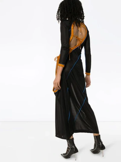Shop Y/project Asymmetric Tie-fastening Dress In Black