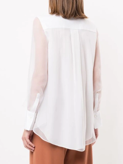 SHEER SLEEVES BUTTONED SHIRT