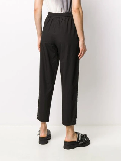 Shop 8pm Cropped Straight Leg Trousers In Black
