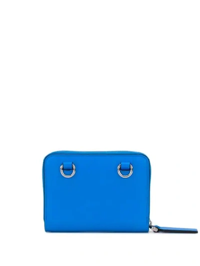 Shop Valentino Vltn Neon Wallet In Blue