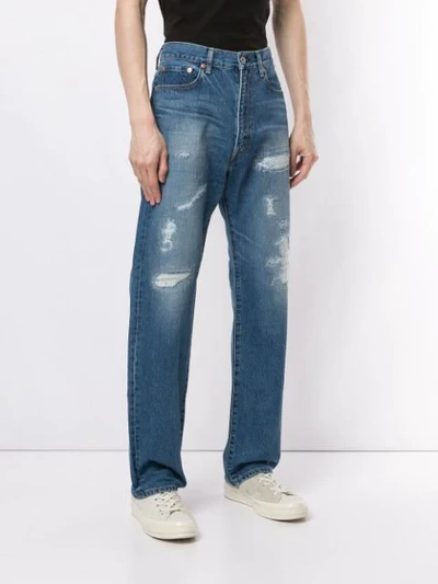 Shop Junya Watanabe High-waisted Straight Leg Jeans In Blue