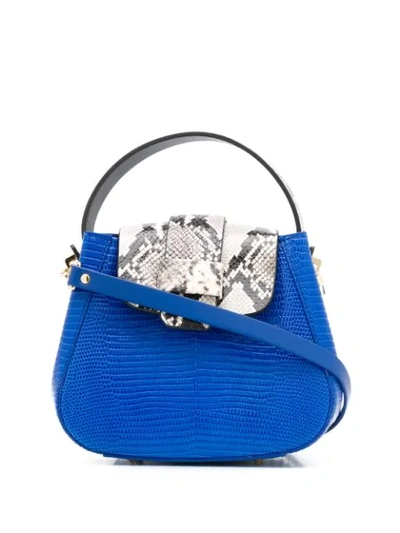 Shop Nico Giani Snakeskin Print Tote Bag In Blue