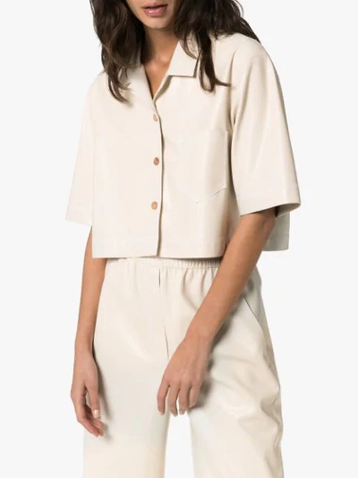 Shop Nanushka Rhett Short-sleeved Shirt In Neutrals