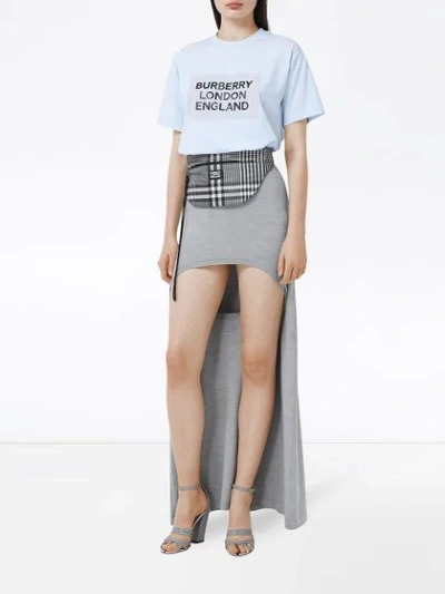 Shop Burberry Logo-print Oversized T-shirt In Blue