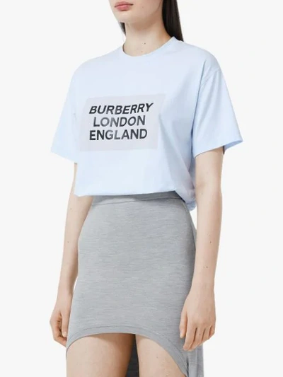 Shop Burberry Logo-print Oversized T-shirt In Blue