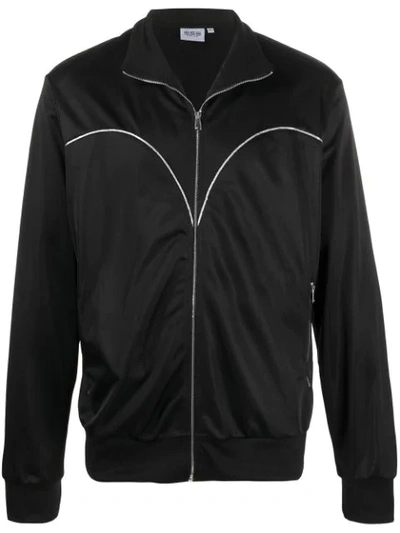 Shop Sss World Corp Long Sleeve Piped Seams Jacket In Black