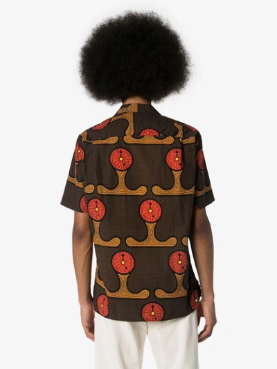 Shop Gitman Vintage Y'all Know The Time Print Shirt In Brown