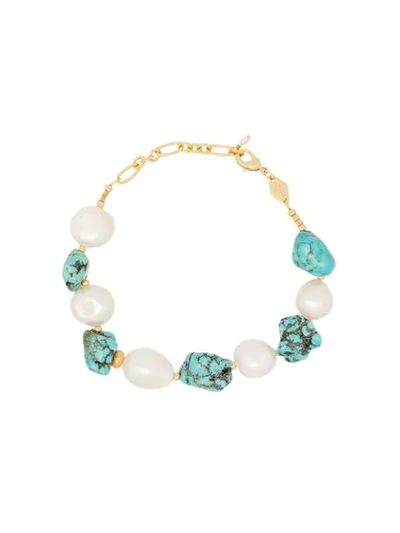 Shop Anni Lu Beach Pearl Bracelet In Gold