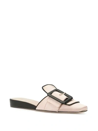 Shop Ports 1961 Buckled 20mm Wedge Mules In Pink