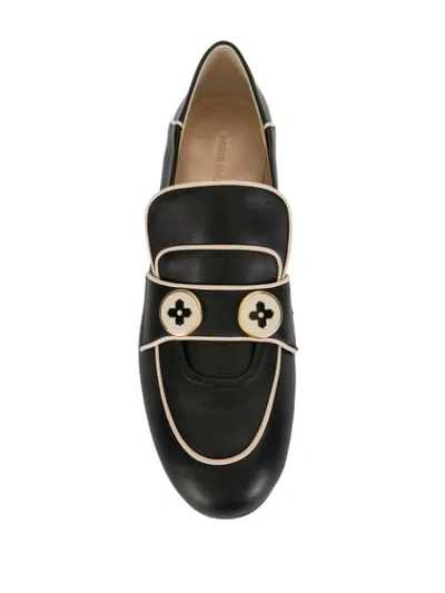 Shop Ports 1961 Two Button Flat Loafers In Black