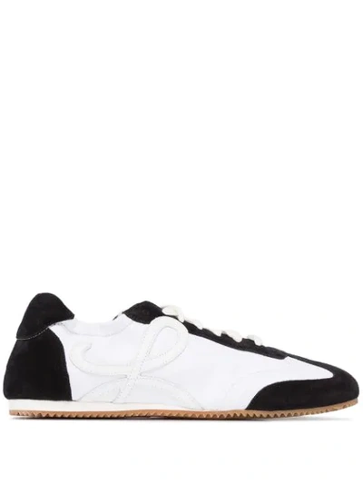 Shop Loewe Monogram Two-tone Leather Sneakers In White