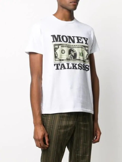 Shop Sss World Corp Crew Neck Money Talks Print T-shirt In White