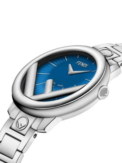 Shop Fendi Run Away Ss 28mm Watch In Silver