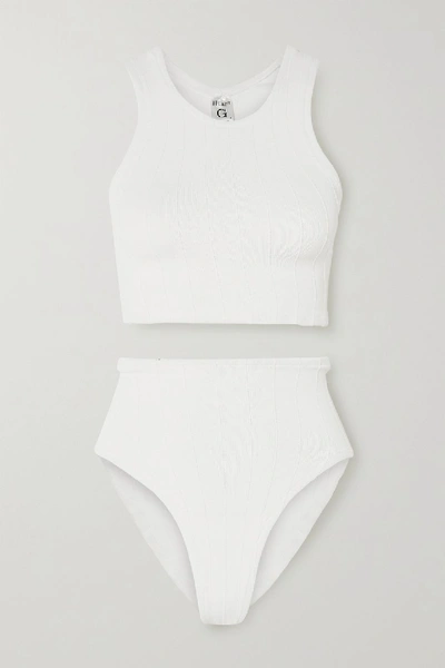 Shop Hunza G Nile Iris Ribbed Bikini In White