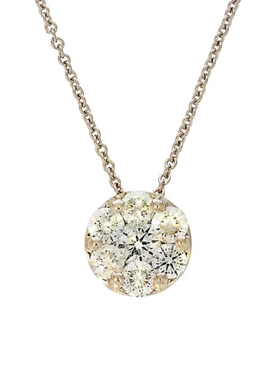 Shop Saks Fifth Avenue 14k White Gold & Diamond Pendant Necklace