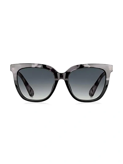 Shop Kate Spade Kahli 53mm Rectangular Sunglasses In Black Grey