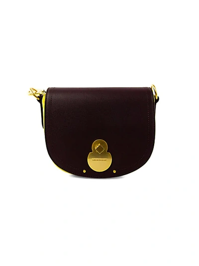 Shop Longchamp Cavalcade Wild Leather Crossbody Bag In Brandy