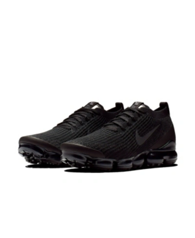 Shop Nike Men's Air Vapormax Flyknit 3 Running Sneakers From Finish Line In Black Antracite