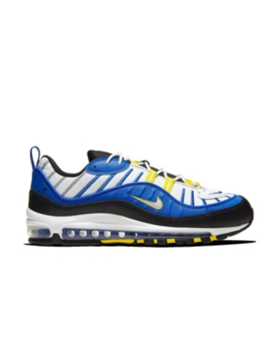 Shop Nike Men's Air Max 98 Casual Sneakers From Finish Line In Race Blue, White