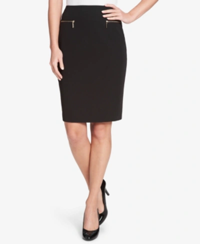 Shop Tommy Hilfiger Pencil Skirt In Black