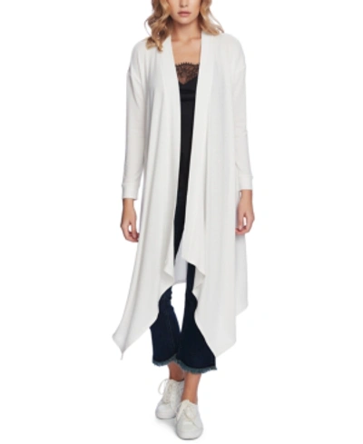 Shop 1.state Drape-front Maxi Cardigan Sweater In Soft Ecru