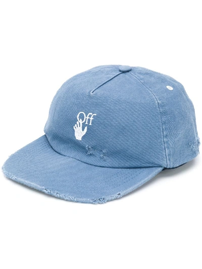 Shop Off-white Embroidered Logo Baseball Cap In Blue