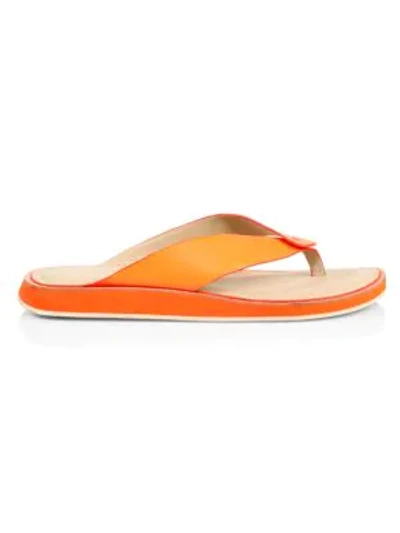 Shop Rag & Bone Parker Leather Thong Sandals In Tangerine