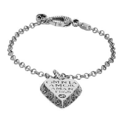 Shop Gucci Silver Heart Shape Bracelet In 0811 Silver
