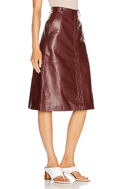 Shop Remain Bellis Leather Skirt In Port Royale