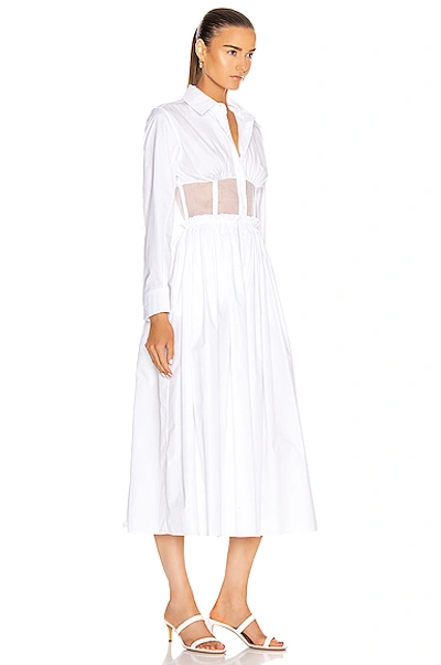 Shop Rosie Assoulin Corset Shirt Dress In White