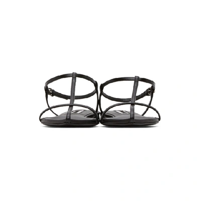 Shop Jil Sander Black Strap Pointy Toe Flat Sandals