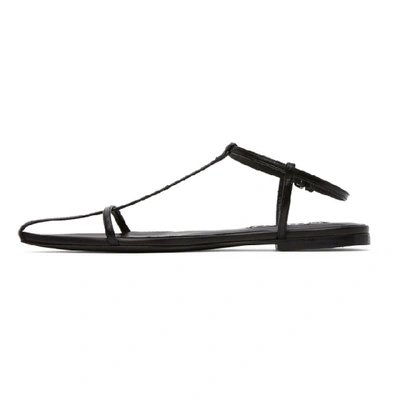 Shop Jil Sander Black Strap Pointy Toe Flat Sandals
