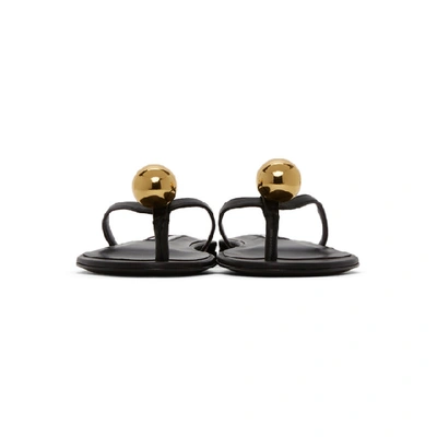 Shop Jil Sander Black Gold Ball Thong Sandals In 001 Black