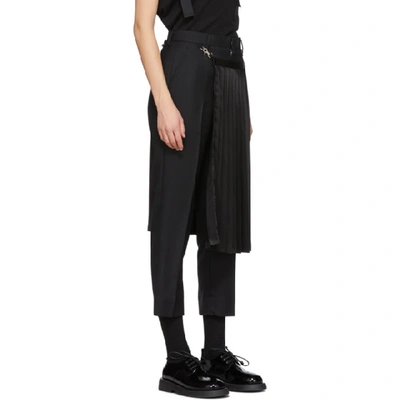 Shop Noir Kei Ninomiya Black Satin Panel Trousers In 1 Black