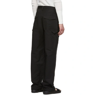 Shop Dion Lee Black Cotton Grosgrain Cargo Pants