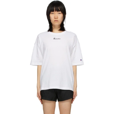 Shop Champion Reverse Weave White Montaggio T-shirt In Wht White