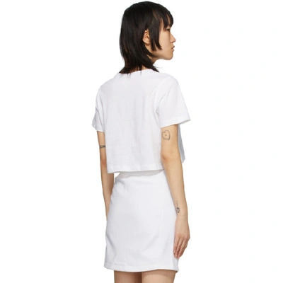 Shop Champion Reverse Weave White Cropped Logo T-shirt In Wht White