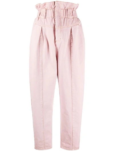 Shop Fendi Light Pink High-waisted Pants