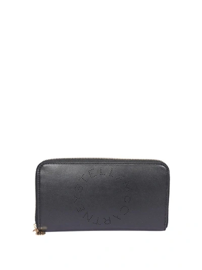 Shop Stella Mccartney Stella Logo Continental Wallet In Black