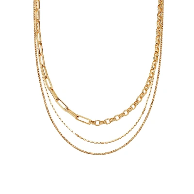 Shop Missoma Deconstructed Axiom Box Chain Necklace Set 18ct Gold Plated Vermeil